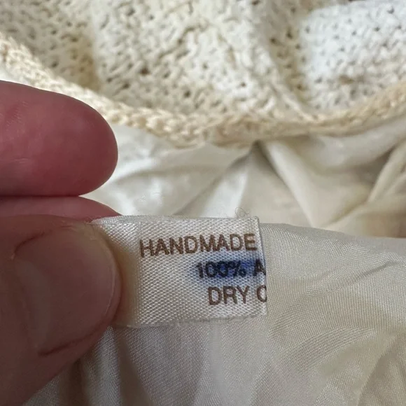 Handmade in Ireland Alpaca Cream and White Women's Cardigan Medium - Picture 7 of 10